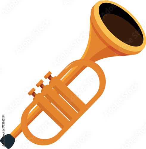 Golden trumpet creating beautiful melodies, representing jazz music and brass instruments