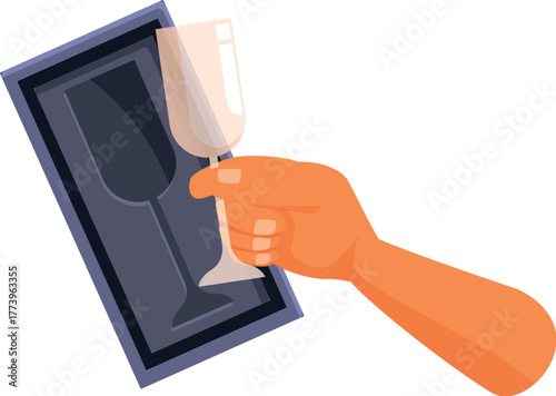 Hand carefully removing a delicate glass from its protective packaging, ensuring safe transport