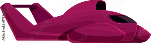 Sleek magenta aircraft gliding effortlessly, showcasing futuristic personal transportation