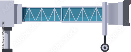 Airport jet bridge facilitating passenger boarding and disembarking, ensuring seamless travel experience