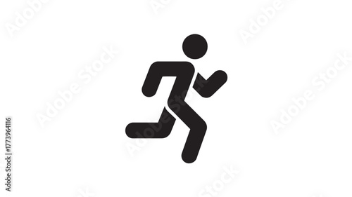 Running man glyph icon simple flat vector design isolated on white background for app and web design