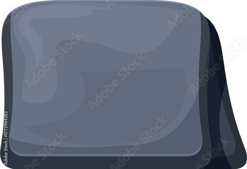 Smooth gray stone laying on a white background, perfect for projects related to geology, nature, or minerals