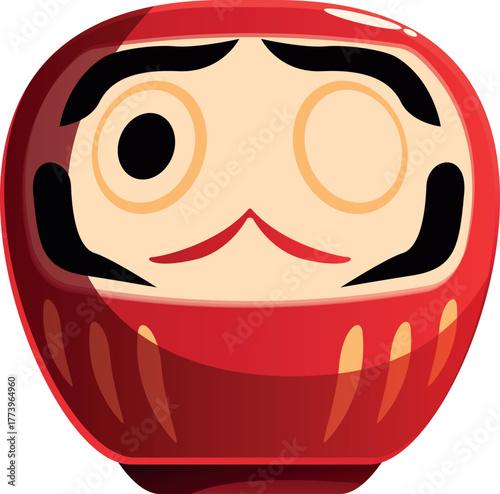 Red daruma doll representing perseverance and bringing good luck in achieving goals