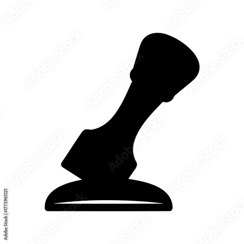 Black and white vector image of a simple office stamp tool