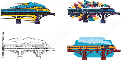 Train on railway bridge