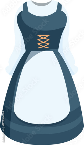 Elegant bavarian dirndl dress representing german heritage and oktoberfest celebrations
