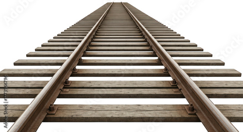 Train track perspective, straight lines converge at the vanishing point