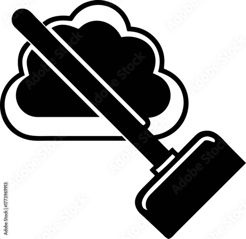 Cloud with a black highlighter marker symbol is a creative conceptual vector illustration perfect for emphasizing key concepts