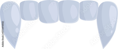 Cartoon illustration of vampire fangs for halloween costume party