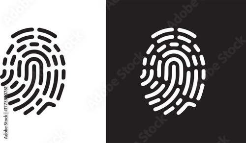fingerprint vector icon representing biometric identity and security concept