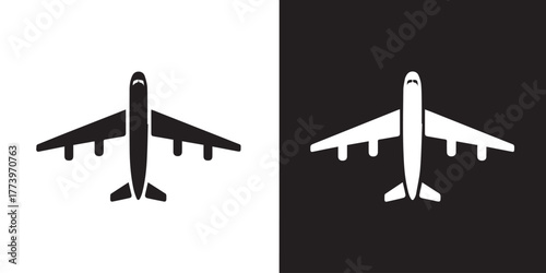 airplane glyph symmetrical negativespace vector aviation sign