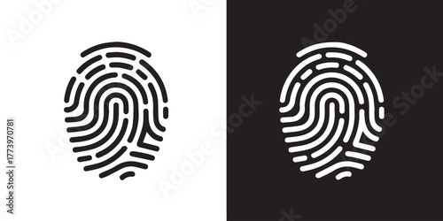 fingerprint symbol biometric identity security pattern in black and white