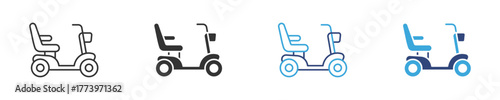 mobility scooter icon set, vector illustration .