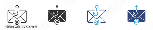 Email phishing icon set, vector illustration .