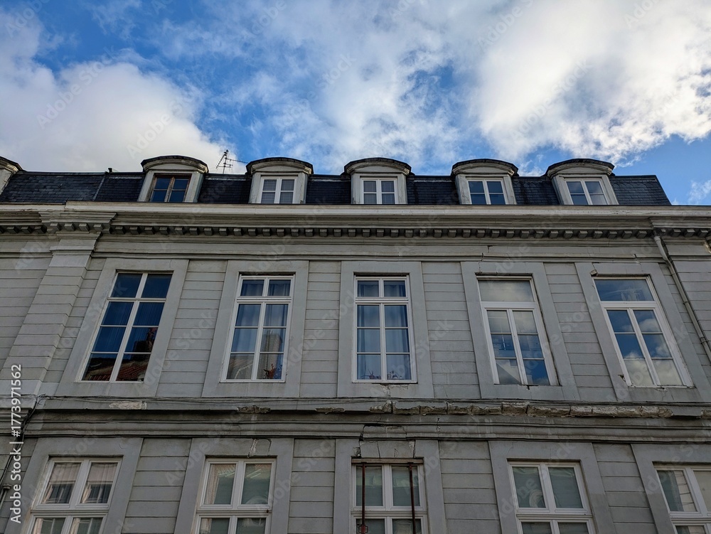 Obraz premium Lille Grand Siècle: Symmetrical Windows Under Slate Roof