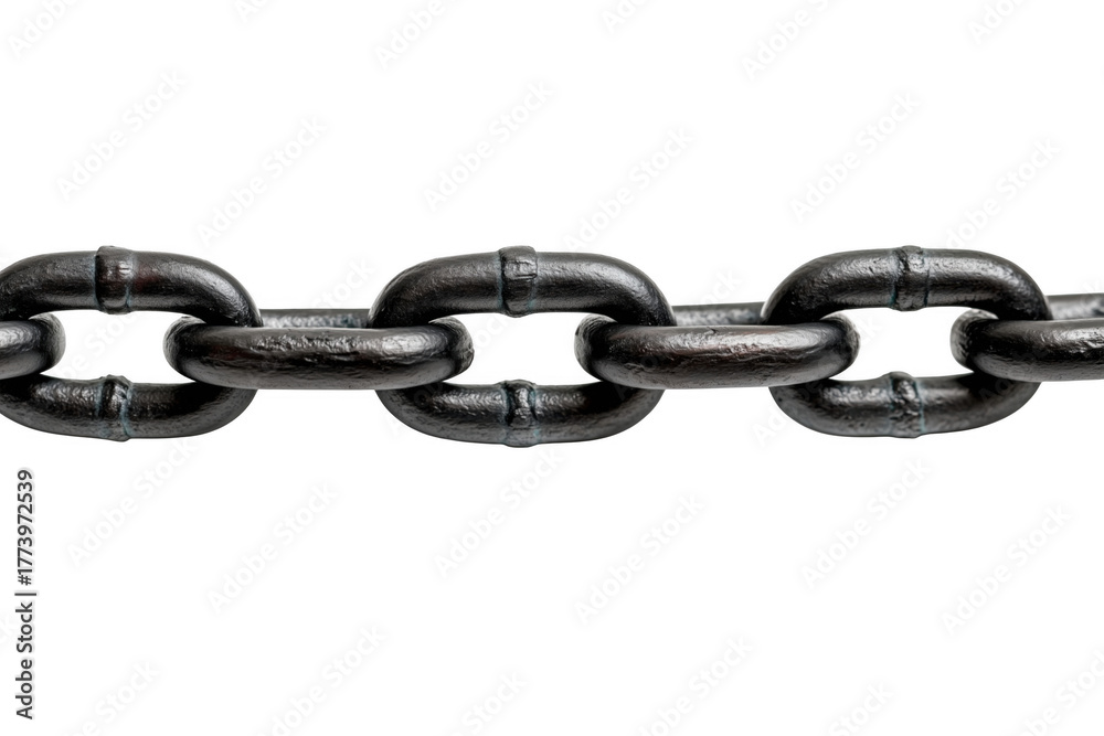 Obraz premium Heavy metal chain links isolated on a transparent background