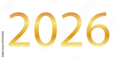 New Year number 2026 in golden style. 