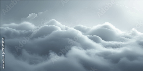 Fluffy white clouds drift across a bright blue sky, creating a beautiful nature cloudscape
