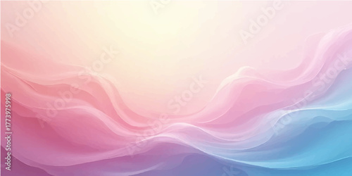 Abstract colorful background featuring soft pink and blue waves, lines, and patterns