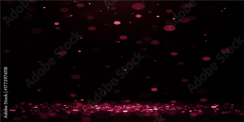 Bright abstract red and pink background with glowing hearts and sparkle stars for Valentine's Day or Christmas holiday card design