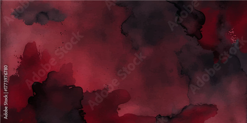 Dark blue night abstract grunge background with blood stains and wisps of white smoke and light fog