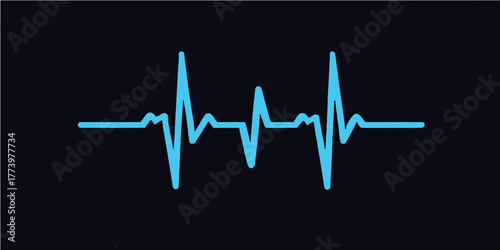 Vector illustration of a medical heartbeat pulse graph on an abstract background