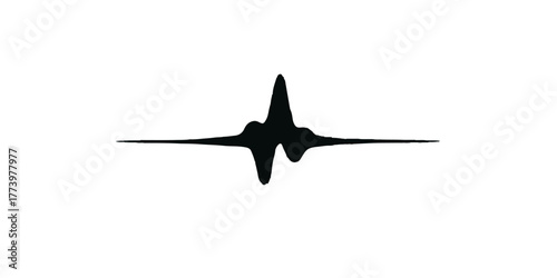 Black silhouette of an airplane, jet, or aircraft icon symbolizing air travel and aviation