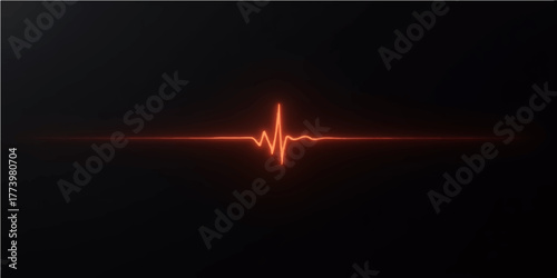 Abstract red and blue heartbeat line graph on a black monitor screen illustrating pulse and health care in a hospital