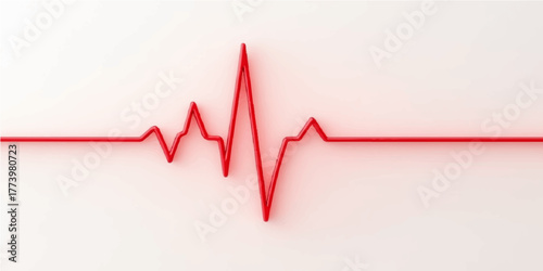 Red stock market financial growth line heartbeat EKG chart illustration