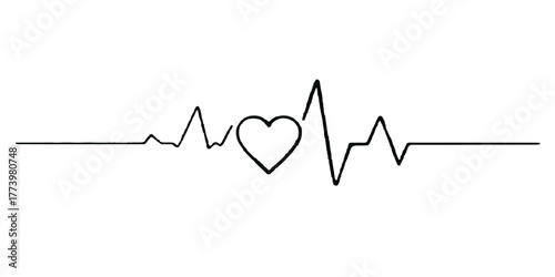 The ECG graph shows a medical illustration of a heartbeat pulse wave on a monitor, representing life and health in cardiology
