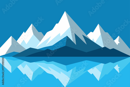 Mountains reflected water