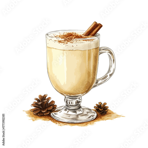 eggnog hand drawn vector illustration