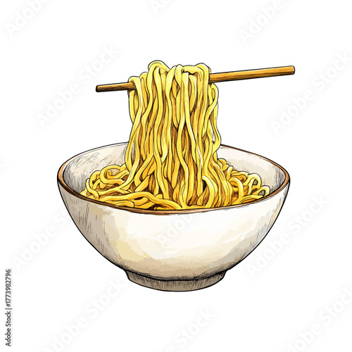 noodle hand drawn vector illustration