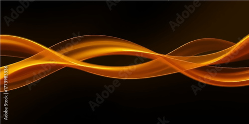 Abstract colorful fractal wave motion design with smoke effect and glowing lines pattern on a black backdrop