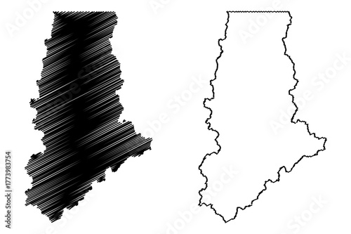 Ravalli County, Montana (U.S. county, United States of America, USA, U.S., US) map vector illustration, scribble sketch Ravalli map