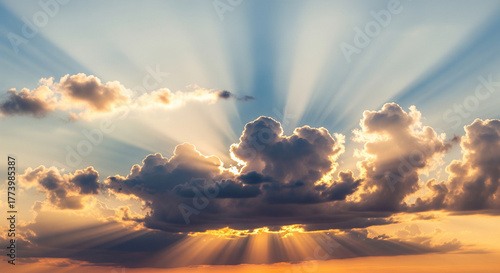 sunset over the clouds