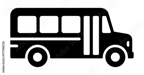 black silhouette of a school bus