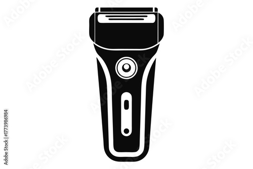 electric shaver black and white silhouette on white background