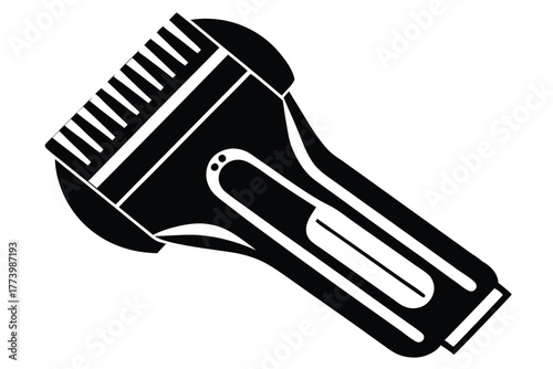 electric shaver black and white silhouette on white background