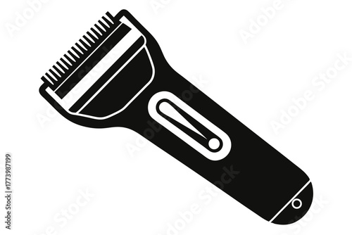 electric shaver black and white silhouette on white background