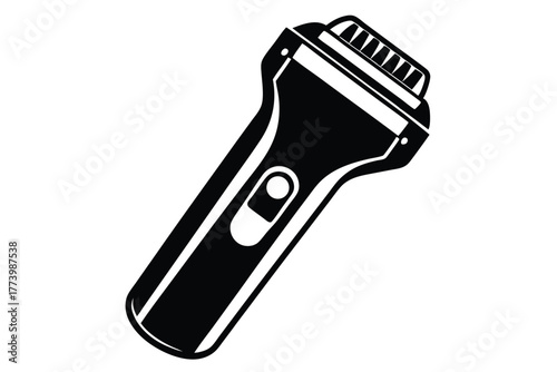 electric shaver black and white silhouette on white background