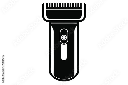 electric shaver black and white silhouette on white background