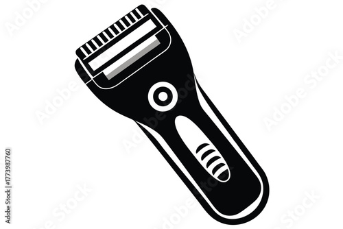 electric shaver black and white silhouette on white background