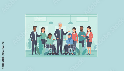 Diverse business team meeting in an inclusive office setting collaboration and equality