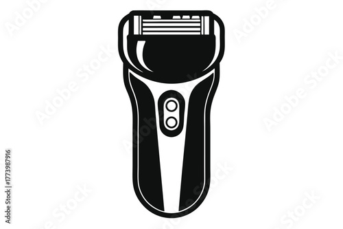 electric shaver black and white silhouette on white background