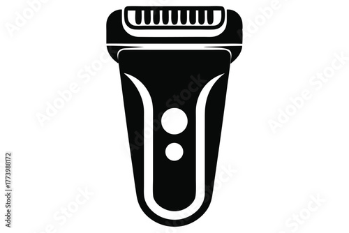 electric shaver black and white silhouette on white background