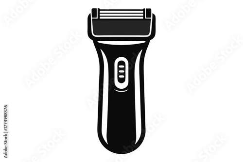 electric shaver black and white silhouette on white background