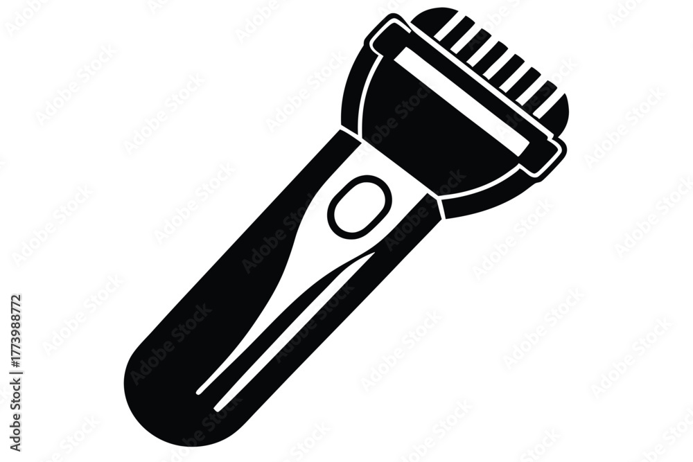 Obraz premium electric shaver black and white silhouette on white background