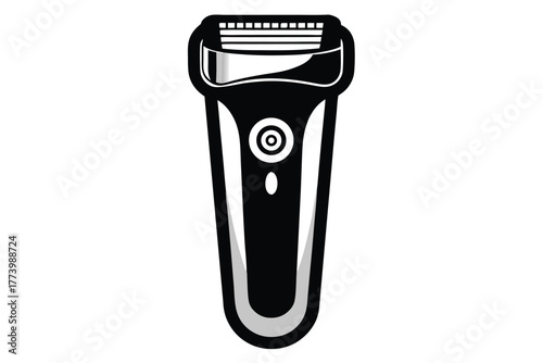 electric shaver black and white silhouette on white background