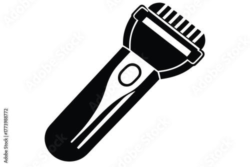 electric shaver black and white silhouette on white background